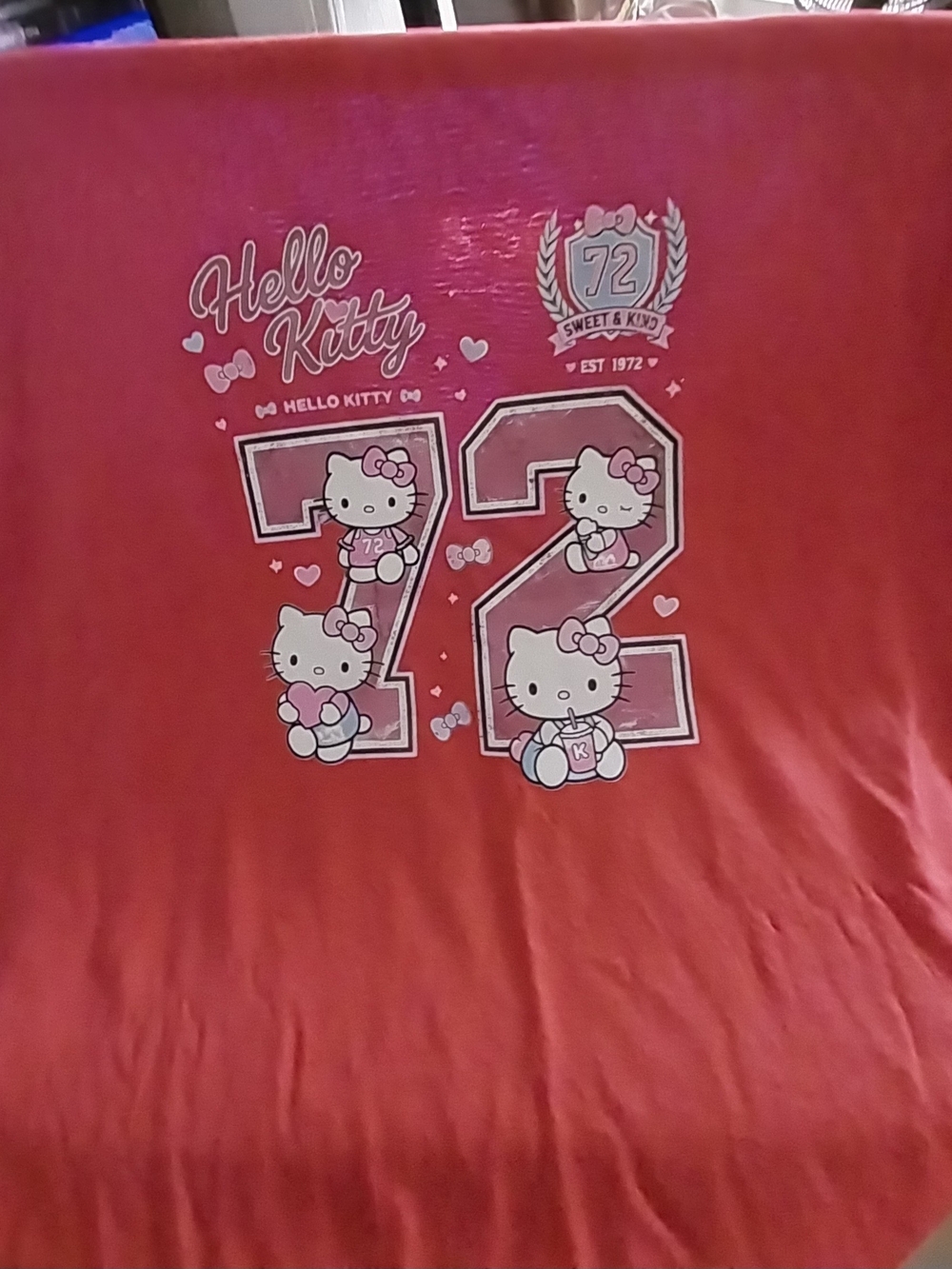 Hello Kitty Red Graphic Tee with 72 Crest